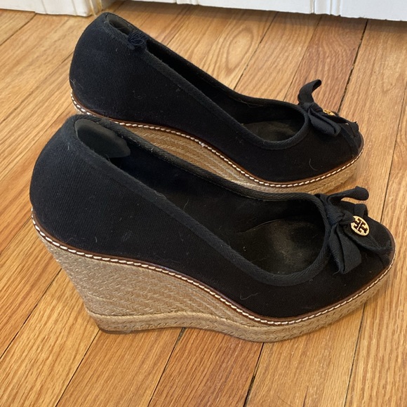 Tory Burch Jackie Black Wedge Espadrille - Picture 5 of 7